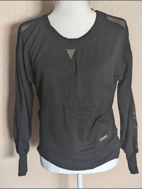 Nine West Tops - Nine West Active Black Mesh-Trim Pullover Sweatshirt